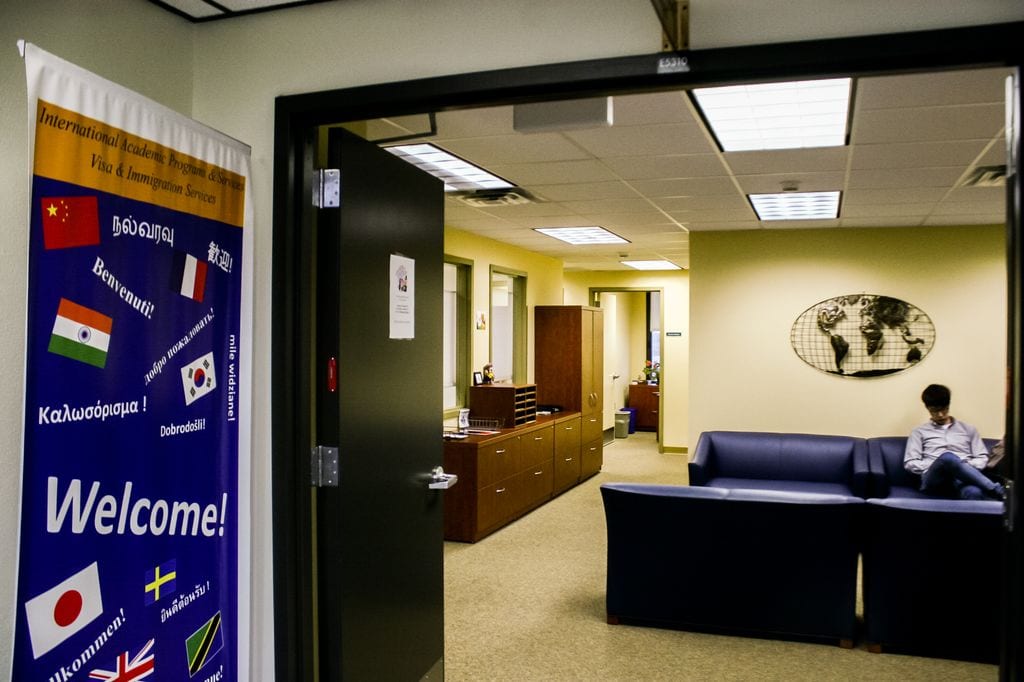 The International Student Office is located on the fifth floor of the campus' library.